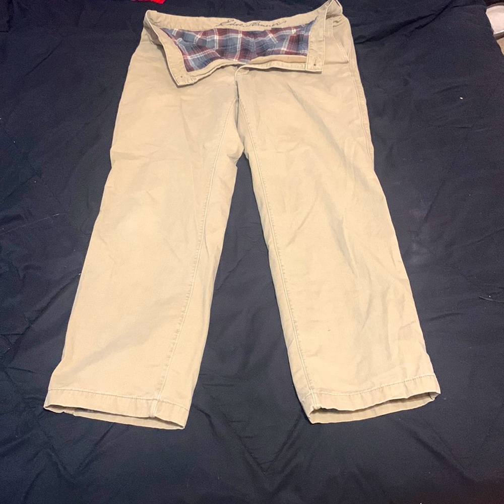 Eddie Bauer tan fleece lined pants